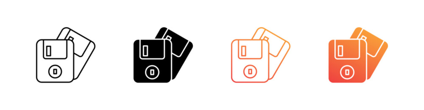 Disket Multiple Style Icon Set Collection 