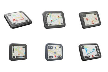 Navigation System Showcase: A collection of modern navigation systems display intricate route maps, highlighting their ability to guide users with precision and ease.