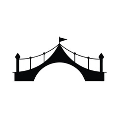 Elegant Black and White Bridge Icon Vector Illustration for Design Projects