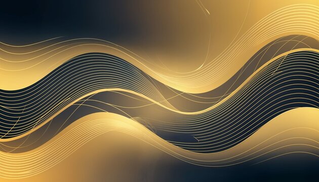 Abstract Golden Flow Vector Background with Luxury Gradient Waves