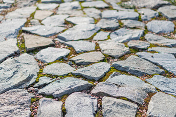 Image of a weathered stone pathway, showcasing history, rustic appeal, and enduring craftsmanship...