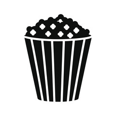 Popcorn bucket black and white illustration