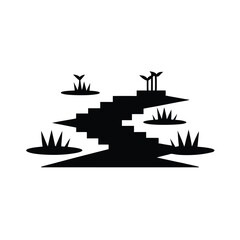 Black and white ship or boat vector icon illustration for sea travel, sailing, yacht, or fishing designs