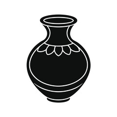 Black and White Vase Illustration Silhouette