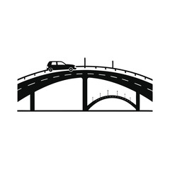 Steel city bridge over a river for transportation with a clear sky