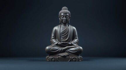 Serene Meditation: Dark Buddha Statue
