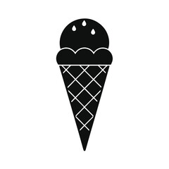 Ice cream cone silhouette simple black design