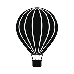 Naklejka premium Hot Air Balloon Silhouette Simple Black Icon