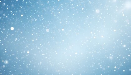 Snowfall background with white flakes falling against a soft blue winter sky"