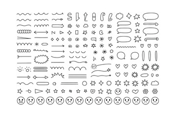 Hand Drawn Doodle Elements Vector Set for Design