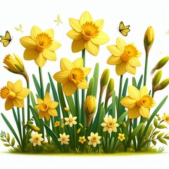 Cheerful yellow essence of spring