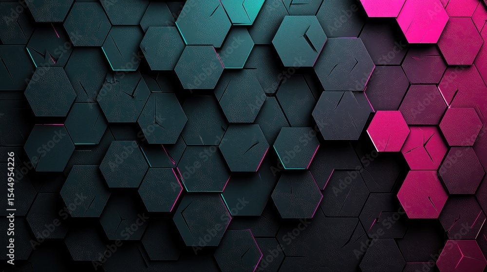 Aufkleber geometric hexagonal patterns digital art modern design abstract close-up creative backgrounds for te
