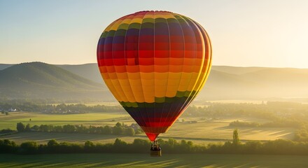 Fototapeta premium Experience the Magic of Hot Air Balloon Rides Stunning Sunrise Views Over Scenic Landscapes