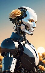 Techno-Botanical Elegance: A Fashionable Android