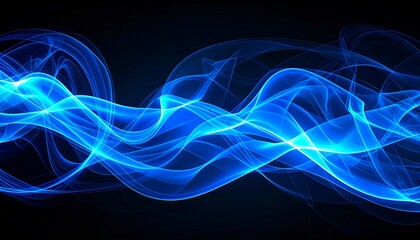 Abstract smoke tendrils infused with electric blue sparks, dynamic motion frozen
