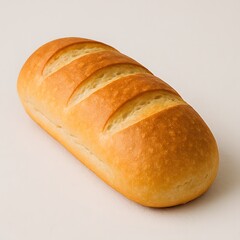 Freshly baked artisan bread on white background