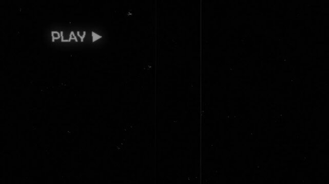 Retro VHS Play Overlay with Grunge Scratches and Dust