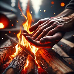 Campfire Warm orange lines evoking a sense of inti