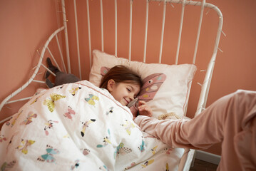 portrait of a cute girl at home