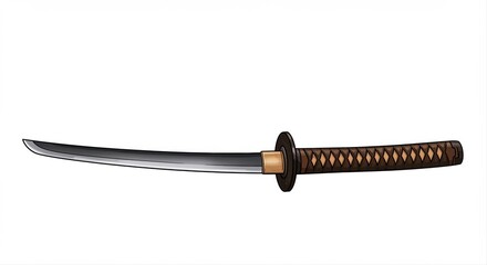 Detailed katana illustration showcasing the elegance and craftsmanship of the sword