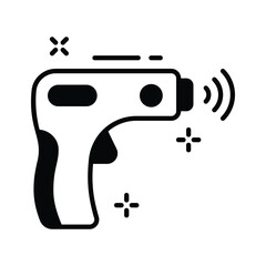 Get a glimpse of this glyph style infrared thermometer icon