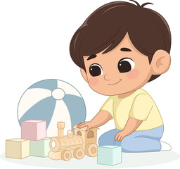 boy playing with toys