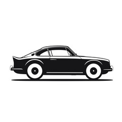 Fototapeta premium Illustration of a classic black and white sports car
