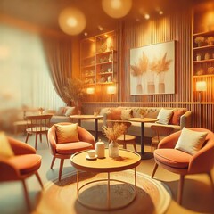 Cozy Seating Area A warm illustration of a cozy se