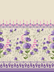 floral fabric pattern purple tropical minimalist