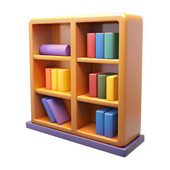 3d render of a bookshelf