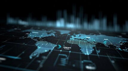 Business background cyber futuristic theme with glowing interface maps blockchain enabled graphs and enterprise automation overlays ideal for advanced business background graphics