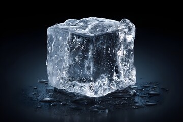 Obraz premium Close up Ice cubes with lighting setup in studio