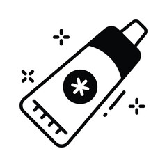 A captivating glyph icon showing ointment tube