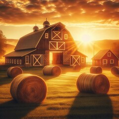 countryside farm barn doors open hay
