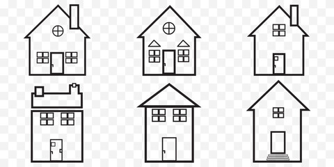 House icons set. Home icon collection. Real estate. Flat style houses symbols EPS 10