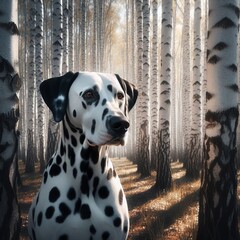 Dalmatian Among a sunlit grove