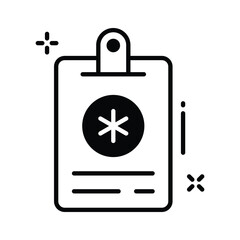 A premium glyph icon showing hospital card id