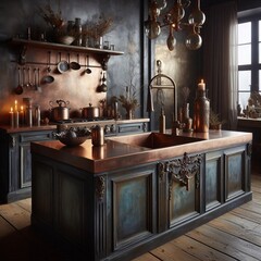 Developing Patina Countertops made from zinc