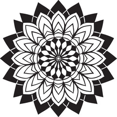 Intricate Circular Mandala Design with Symmetrical Patterns and Elegant Floral Elements