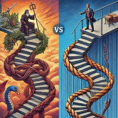 Forging Bonds vs Breaking Ties Stairs up are braid