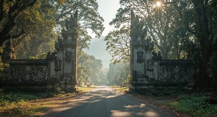 Naklejka premium Dog looking at security camera on door with lamp in background in a warmly lit interior space