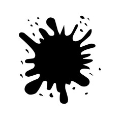 Collection of Black Ink Splatters and Dripping Shapes