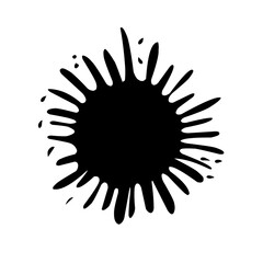 Collection of Black Ink Splatters and Dripping Shapes