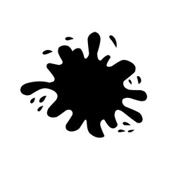 Collection of Black Ink Splatters and Dripping Shapes