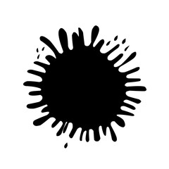 Collection of Black Ink Splatters and Dripping Shapes