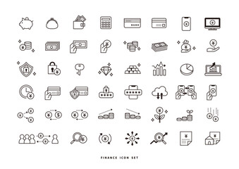 お金・金融・投資をテーマにしたベクターアイコンセット