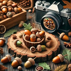Acorns Capture acorns to showcase their unique sha