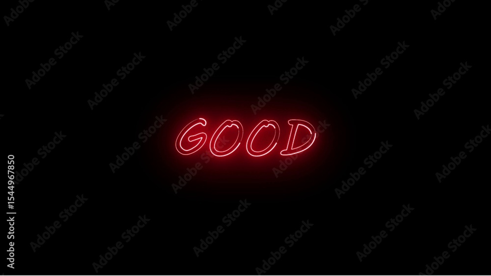 Aufkleber red neon good word sign illuminated against a dark background creating a bold and striking visual de