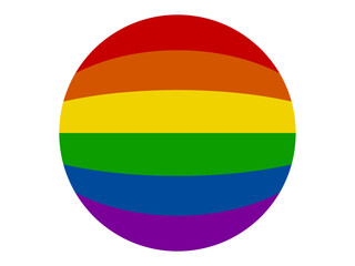 Rainbow Pride Circle Icon on White Background. LGBTQ Symbol of Love and Identity. Vector Illustration