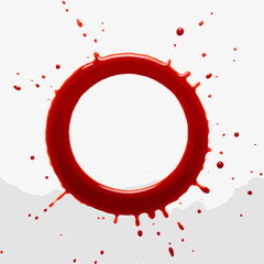 Abstract Red Liquid Ring Splash, Circular Frame, Design Element